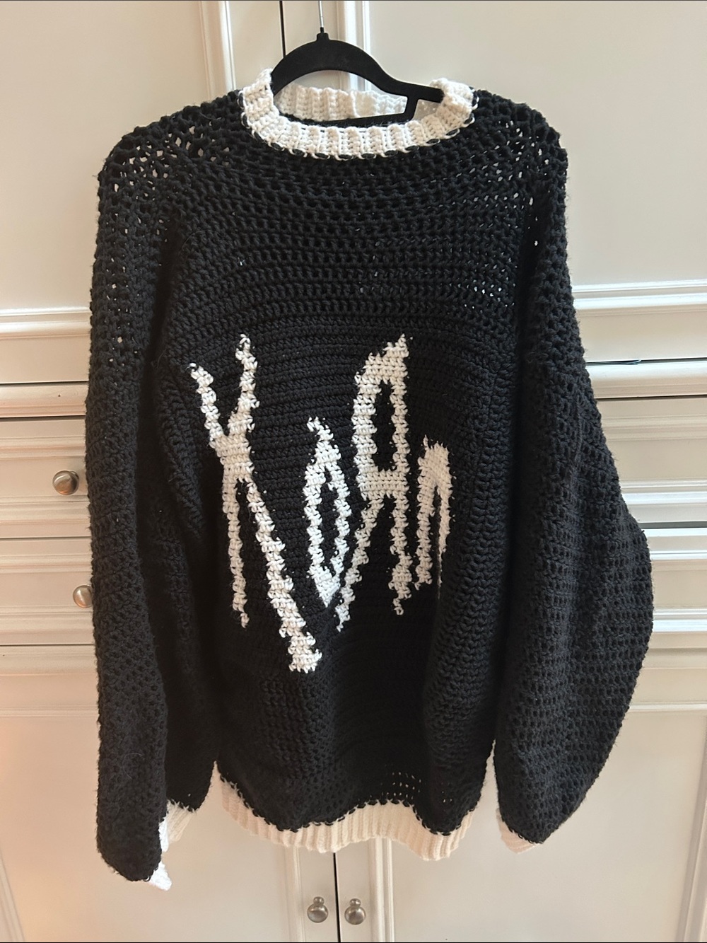 Korn Black and White Sweater EUC (25 inches pit to pit)